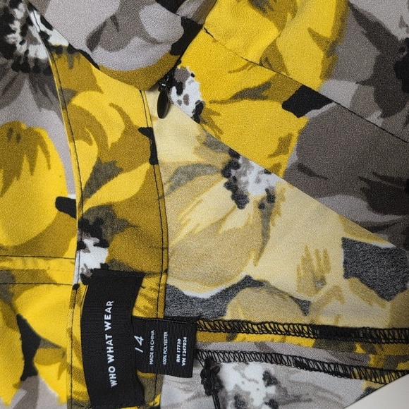 Who What Wear Floral Yellow and Gray Skirt Size 14 NWT - Picture 7 of 8